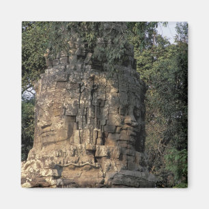 Asia, Cambodia, Siem Reap. Huge stone sculptures Magnet