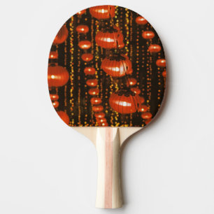 Asia, China, Beijing. Red Chinese lanterns, Ping Pong Paddle