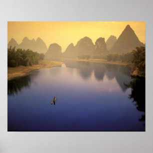 Asia, China, Guangxi Province, Yangshuo. Lone Poster
