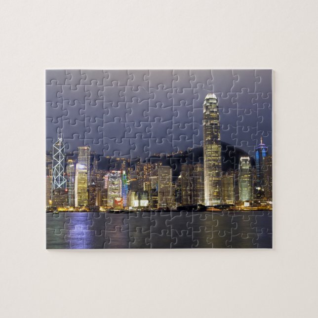 Asia, China, Hong Kong, city skyline and 2 Jigsaw Puzzle (Horizontal)