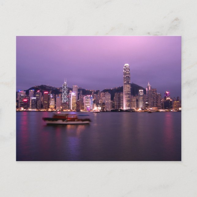 Asia, China, Hong Kong, city skyline and Postcard (Front)