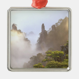 Asia, China, Huanshan. The Yellow Mountain in Metal Ornament
