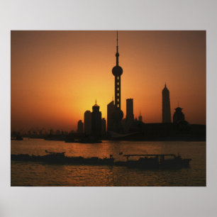 ASIA, China, Shanghai View of Oriental Pearl TV Poster