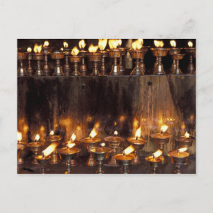 Asia, China, Tibet, Lhasa. Prayer flames, Postcard