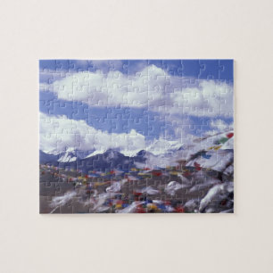 Asia, China, Tibet, Tangla Pass. Prayer flags, Jigsaw Puzzle