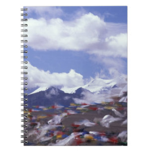 Asia, China, Tibet, Tangla Pass. Prayer flags, Notebook