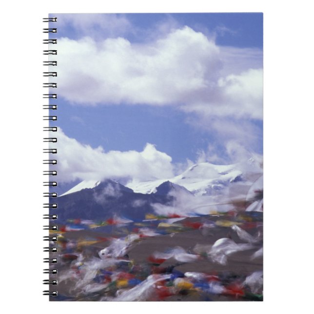 Asia, China, Tibet, Tangla Pass. Prayer flags, Notebook (Front)