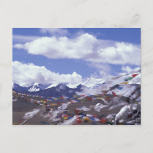 Asia, China, Tibet, Tangla Pass. Prayer flags, Postcard