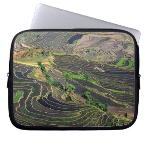 Asia, China, Yunnan, Honghe. Rice Terraces near Laptop Sleeve