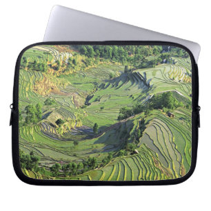 Asia, China, Yunnan, Yuanyang. Pattern of green Laptop Sleeve