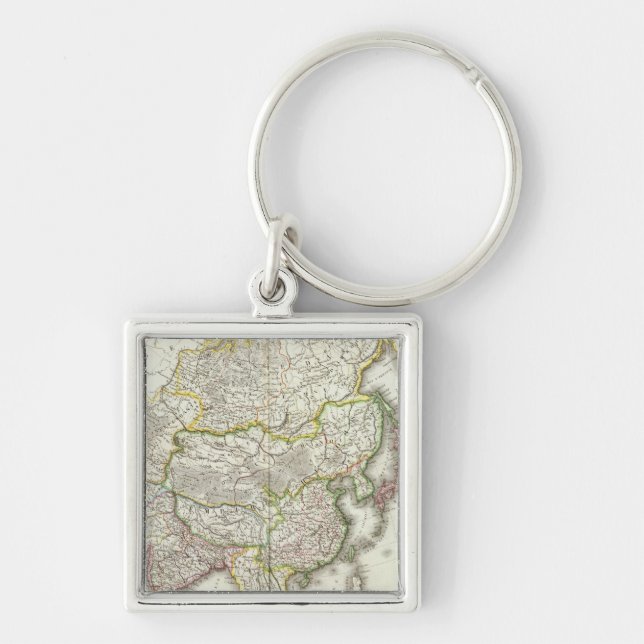 Asia Engraved Map Key Ring (Front)