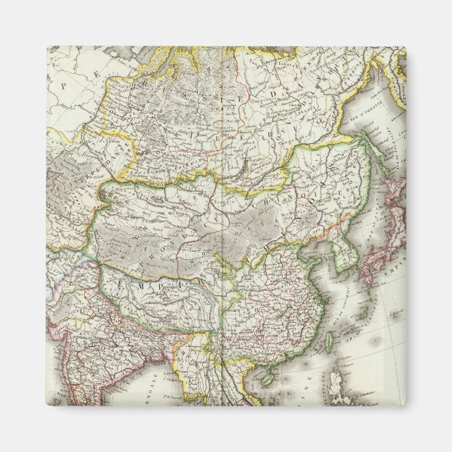 Asia Engraved Map Magnet (Front)