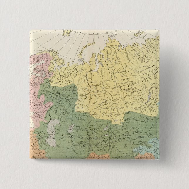Asia, Europe river systems 15 Cm Square Badge (Front)