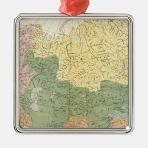 Asia, Europe river systems Metal Tree Decoration