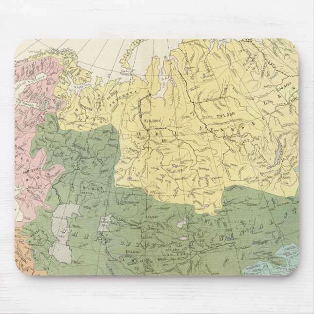 Asia, Europe river systems Mouse Pad (Front)