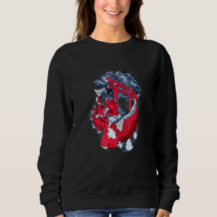 Asia Fishes Koi Water Lily In The Pond At The Temp Sweatshirt