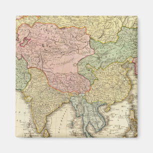 Asia Hand Coloured Map Magnet