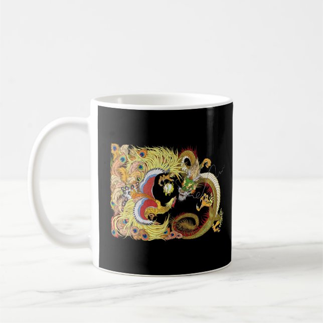 Asia History Dragon Phoenix With Pearl Chinese Myt Coffee Mug (Left)