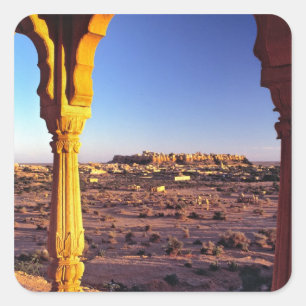 Asia, India, Rajasthan, Jaisalmer. The view from Square Sticker