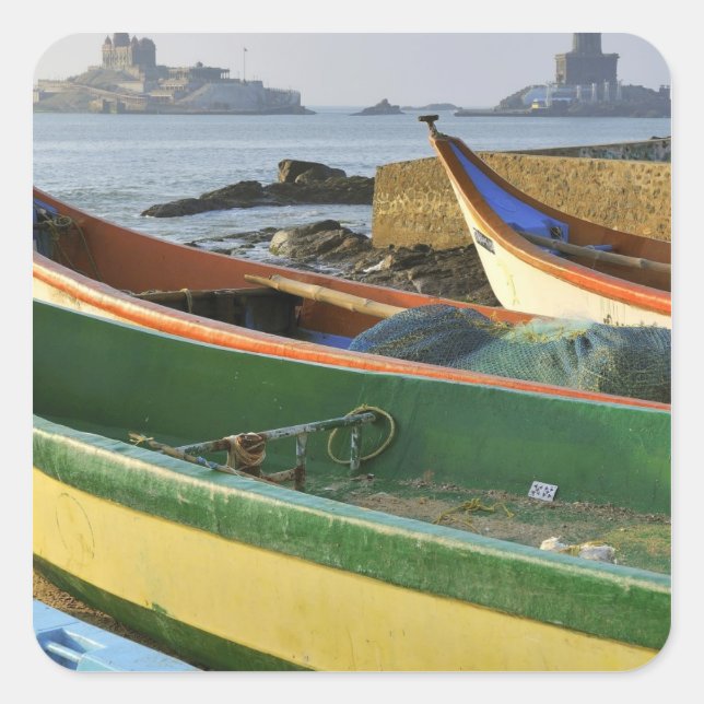 Asia, India, Tamil Nadu, Kanniyakumari Square Sticker (Front)