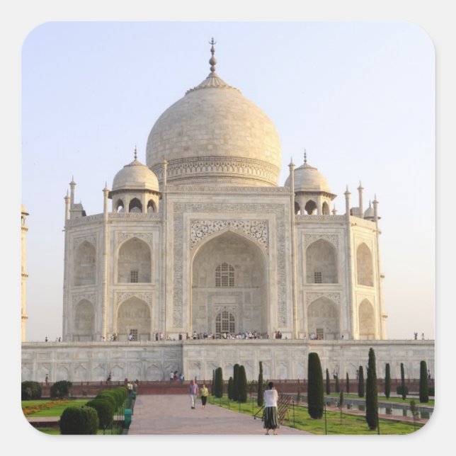 Asia, India, Uttar Pradesh, Agra. The Taj 8 Square Sticker (Front)