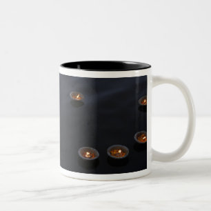 Asia, India, Varanasi Region. Offerings in the Two-Tone Coffee Mug