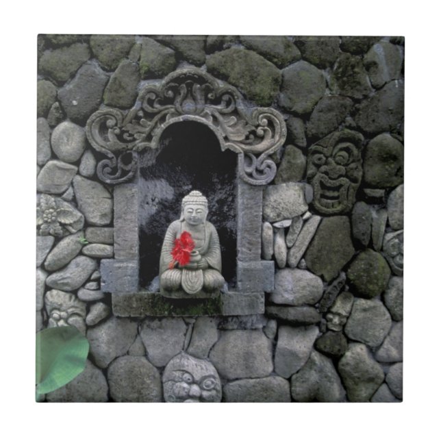 Asia, Indonesia, Bali. A shrine of Buddha Ceramic Tile (Front)