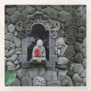 Asia, Indonesia, Bali. A shrine of Buddha Glass Coaster
