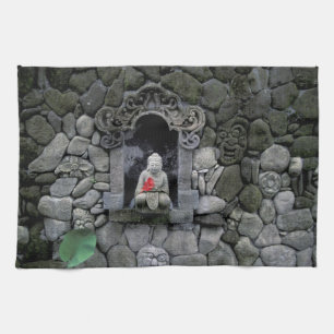Asia, Indonesia, Bali. A shrine of Buddha Tea Towel