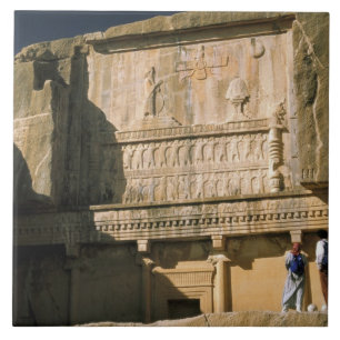 Asia, Iran, Persepolis.Tomb of Darius the Great. Ceramic Tile