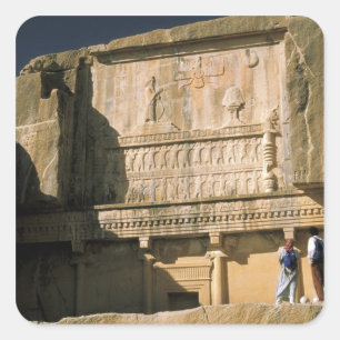 Asia, Iran, Persepolis.Tomb of Darius the Great. Square Sticker