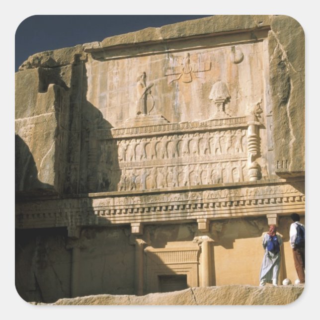 Asia, Iran, Persepolis.Tomb of Darius the Great. Square Sticker (Front)