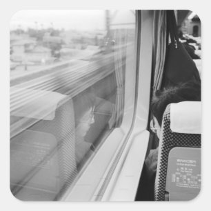 Asia, Japan. Aboard the Shinkansen Bullet Train Square Sticker
