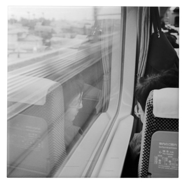Asia, Japan. Aboard the Shinkansen Bullet Train Tile (Front)