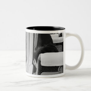 Asia, Japan. Aboard the Shinkansen Bullet Train Two-Tone Coffee Mug