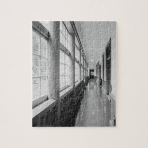 Asia, Japan, Hakodate. Interior hallway of Old Jigsaw Puzzle