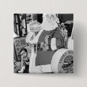 Asia, Japan, Hakodate. Santa Claus in Japan 15 Cm Square Badge