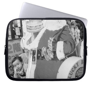 Asia, Japan, Hakodate. Santa Claus in Japan Laptop Sleeve