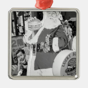 Asia, Japan, Hakodate. Santa Claus in Japan Metal Ornament