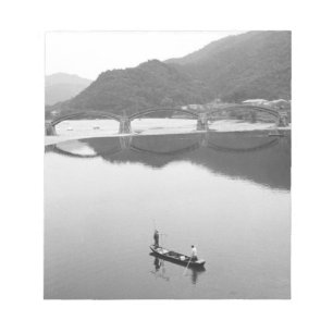 Asia, Japan, Iwakuni. Fishermen and historic 2 Notepad
