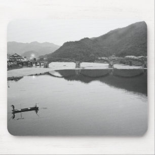 Asia, Japan, Iwakuni. Fishermen and historic Mouse Pad