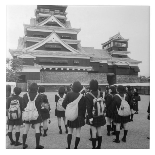 Asia, Japan, Kumamoto. Schoolchildren at Ceramic Tile (Front)