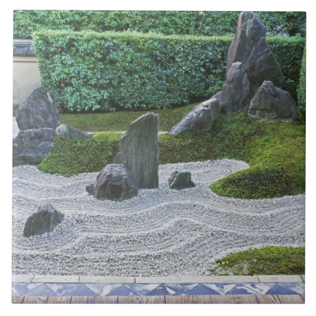 Asia, Japan, Kyoto, Daitokuji Temple, Zuiho-in Ceramic Tile (Front)