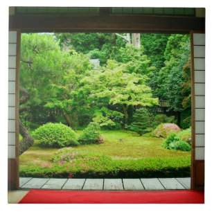Asia, Japan, Kyoto. Zen Garden 2 Ceramic Tile