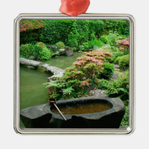 Asia, Japan, Kyoto. Zen Garden Metal Ornament