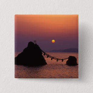 Asia, Japan, Mie, Futamigaura at Dawn 15 Cm Square Badge
