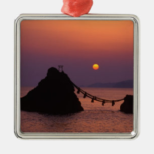 Asia, Japan, Mie, Futamigaura at Dawn Metal Ornament