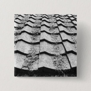 Asia, Japan, Miyajima. Clay roof detail 15 Cm Square Badge