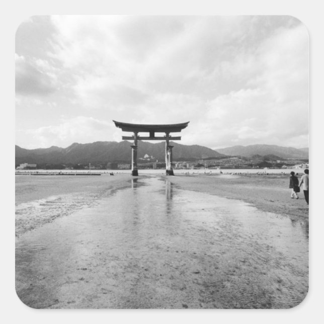 Asia, Japan, Myajima. The Torri Gate Square Sticker (Front)