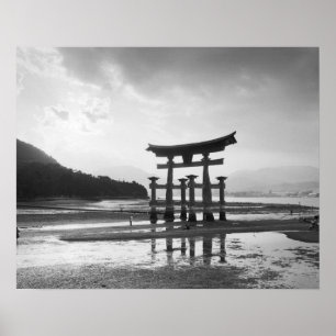 Asia, Japan, Myajima. Torri Gate Poster